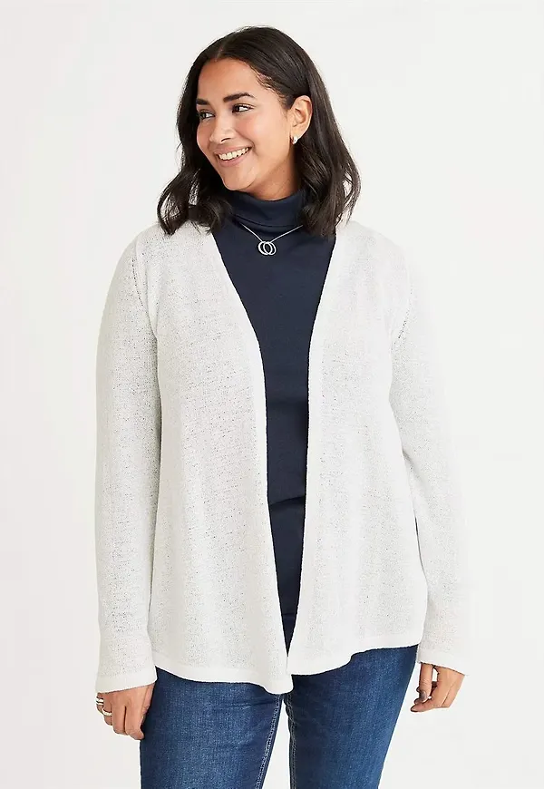 Stickad cardigan med öppen front Marika