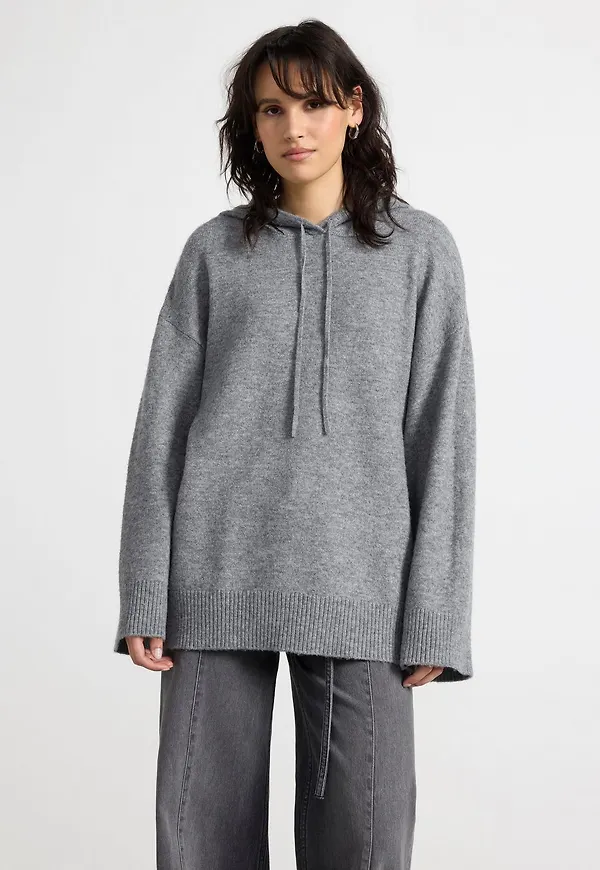 Stickad hoodie
