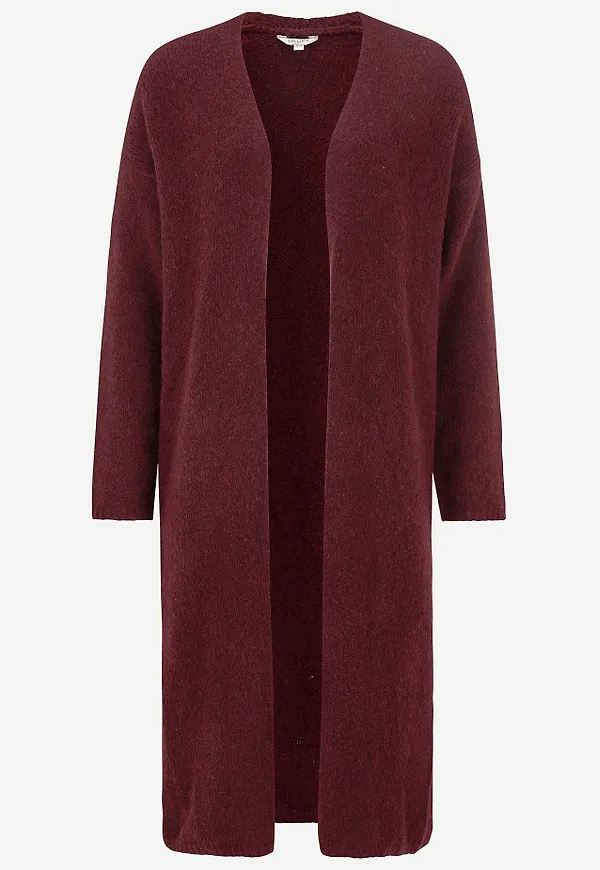 Stickad, lång cardigan