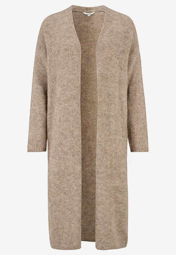 Stickad, lång cardigan