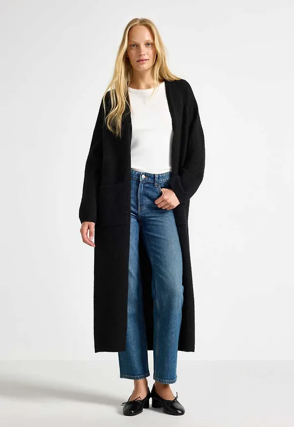 Stickad lång cardigan