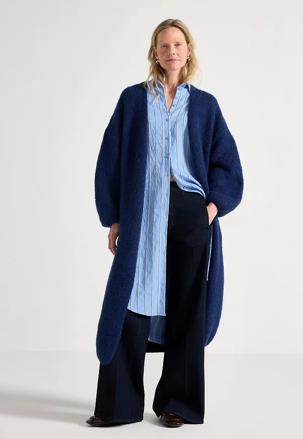 Stickad lång cardigan