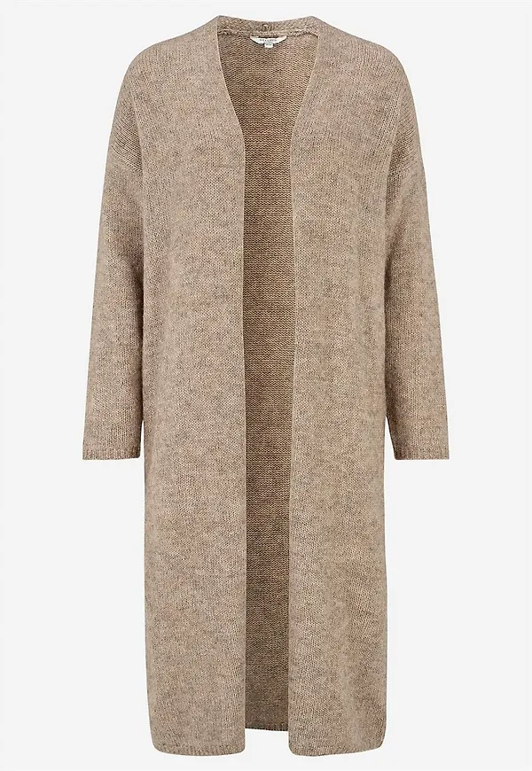 Stickad, lång cardigan