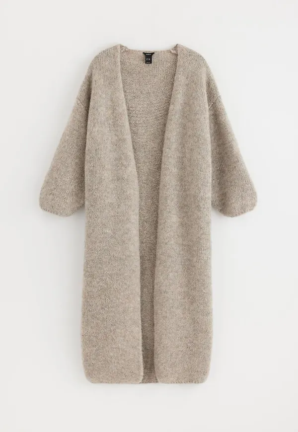 Stickad lång cardigan