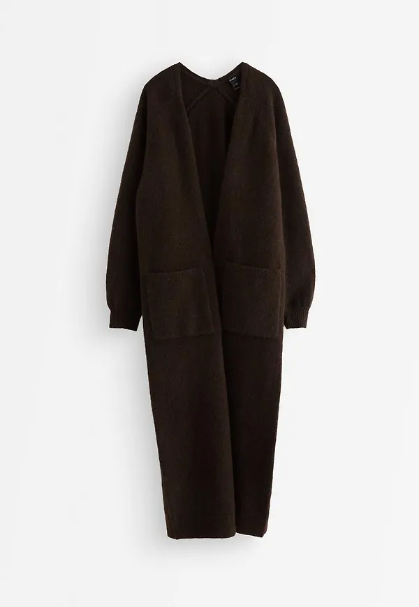 Stickad lång cardigan