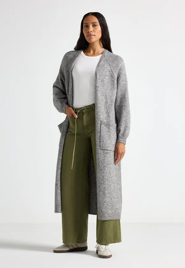 Stickad lång cardigan