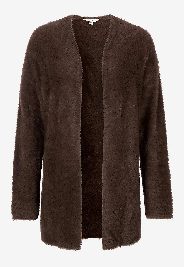 Stickad, öppen cardigan