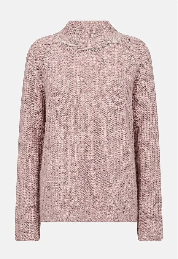 Stickad tröja med polokrage