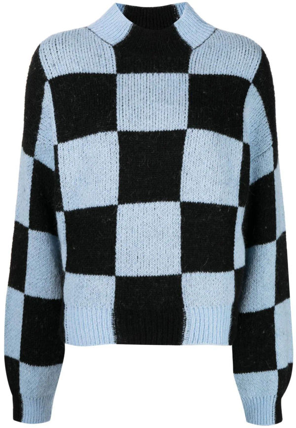 Stine Goya Adonis checked knit sweater - Svart