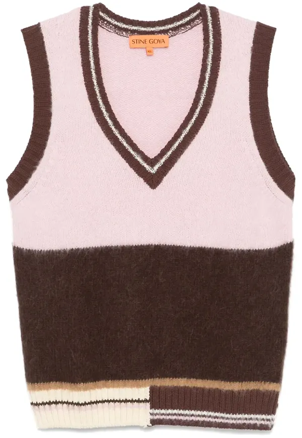 Stine Goya v-ringad topp - Rosa