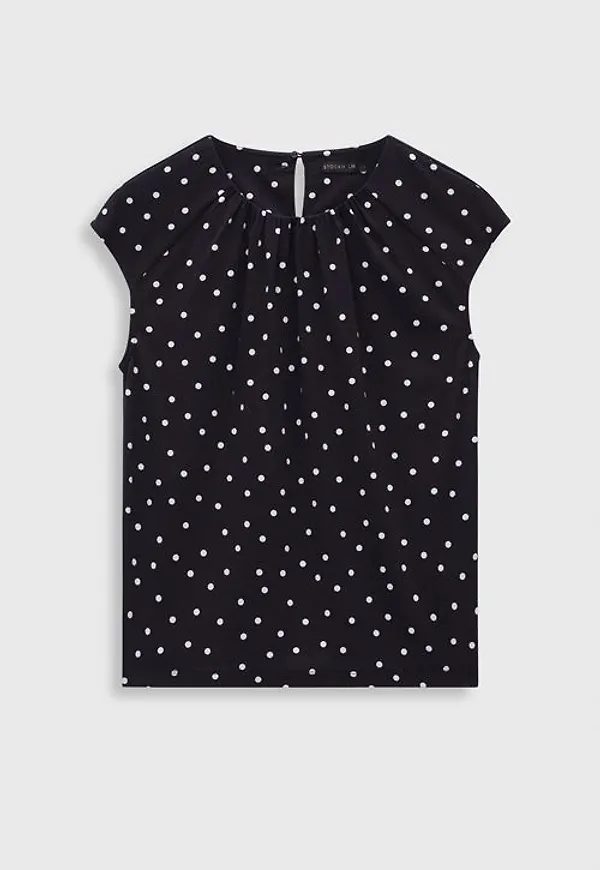 Stockh lm Anais top Toppar NAVY DOT PRINT Dam XS