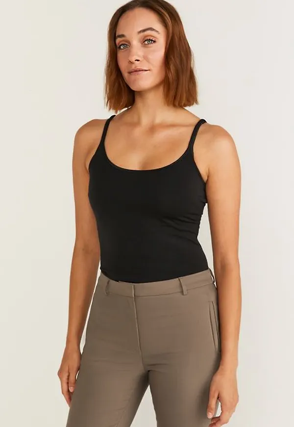 MQ Marqet Stockh lm Elin Strap Top Linne Black Dam XL