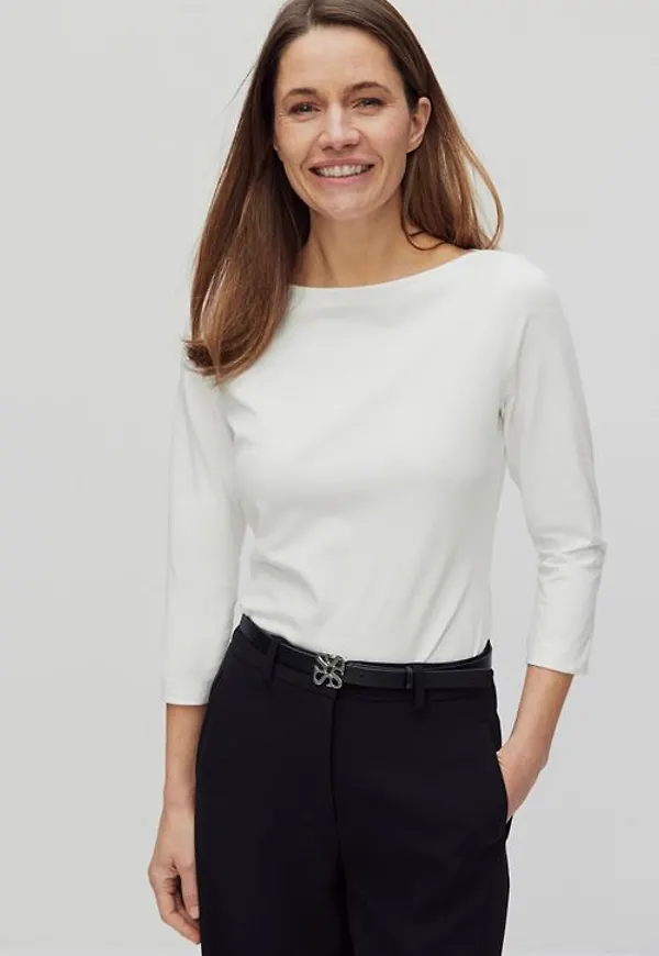 MQ Marqet Stockh lm Linn Top Långärmad T-shirt White Dam XL