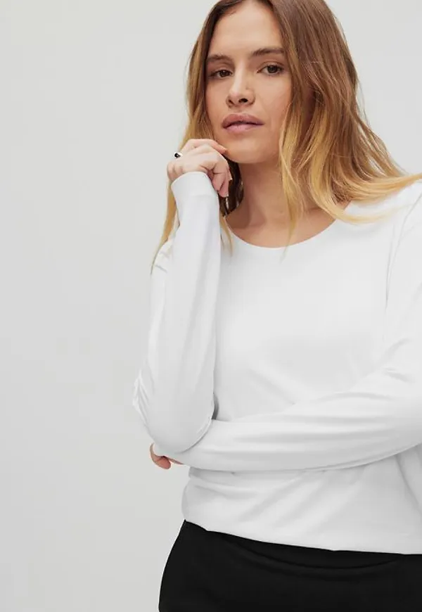 MQ Marqet Stockh lm Matilda Top Långärmad T-shirt White Dam XL