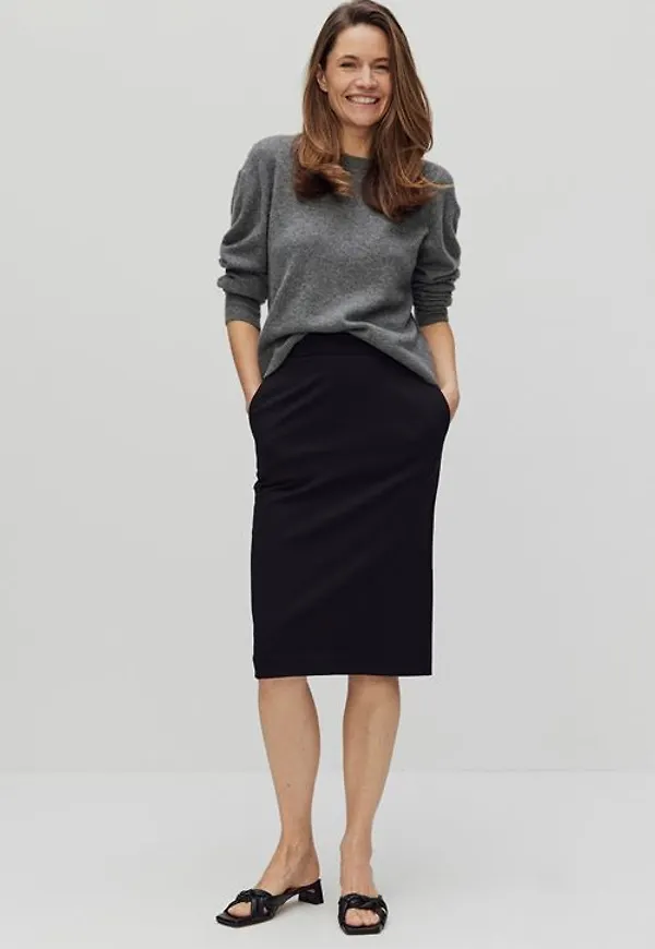 MQ Marqet Stockh lm Petra Skirt Midikjol Black Dam 46