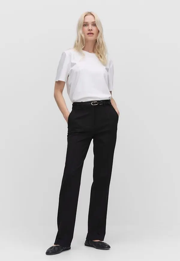 MQ Marqet Stockh lm Petra Straight Trousers Kostymbyxor Black Dam 34