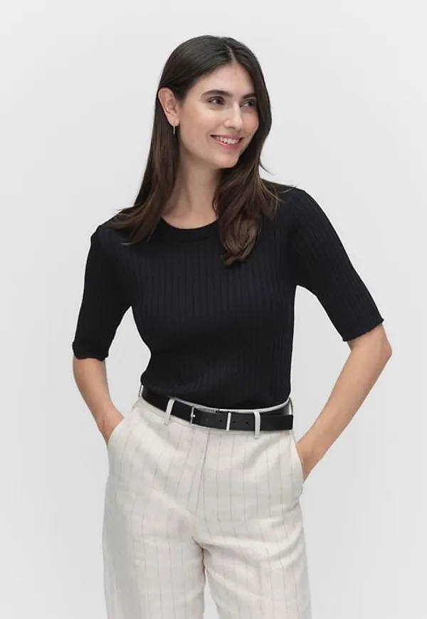 MQ Marqet Stockh lm Ruby Knitted Top Stickade Tröjor Black Dam XS
