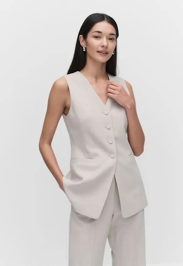 Stockh lm Studio Franka waistcoat Kavajer BEIGE MELANGE Dam XS