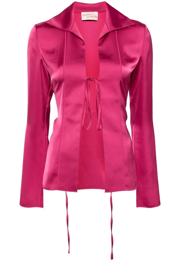 Stockholm Surfboard Club blus med knytning - Rosa