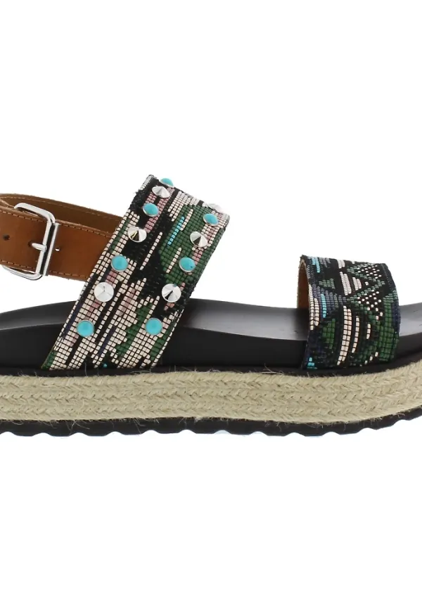 Stokton Flat Sandals Blå, Dam
