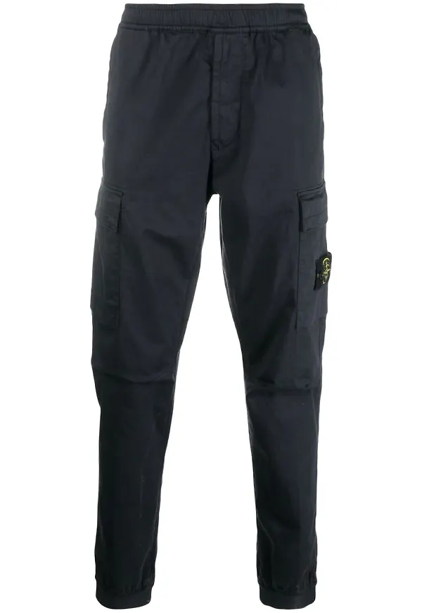 Stone Island avsmalnade cargobyxor - Blå