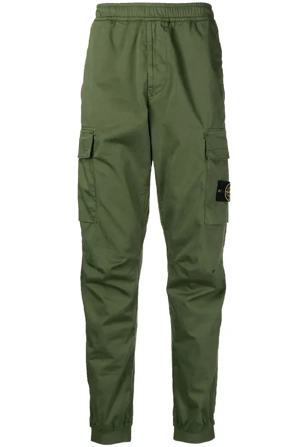 Stone Island avsmalnade cargobyxor - Grön