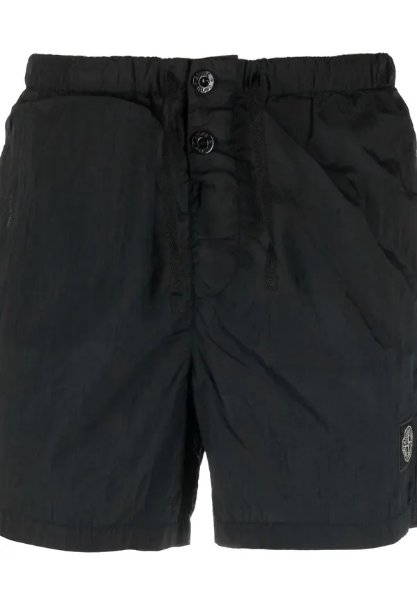 Stone Island badbyxor med kompassmärke - Svart