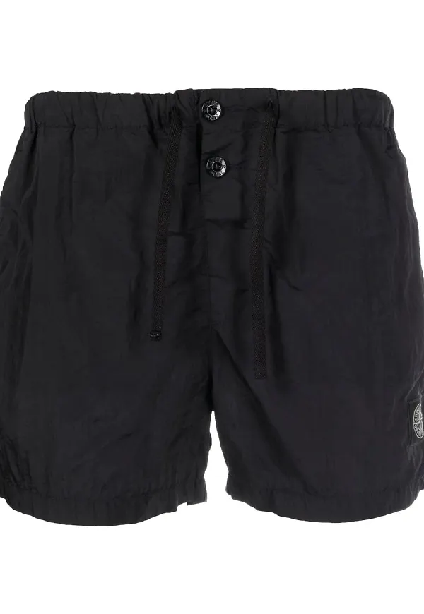 Stone Island badbyxor med logotypmärke - Svart