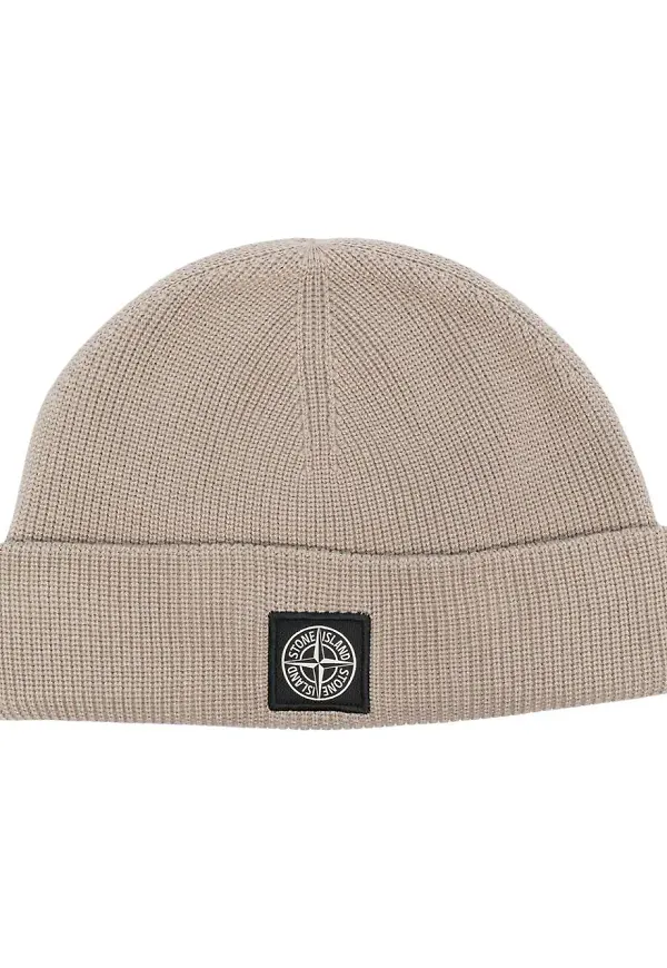 Stone Island Berretto ribbstickad mössa - Neutral