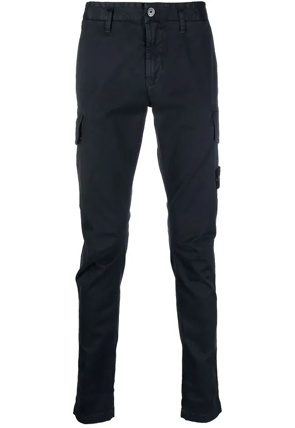 Stone Island cargobyxor med kompassmärke - Blå
