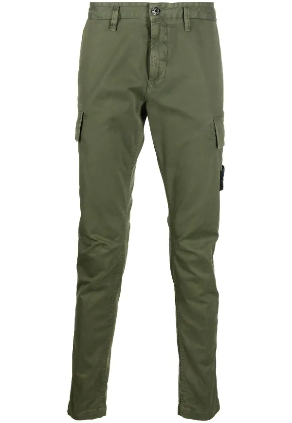 Stone Island cargobyxor med kompassmärke - Grön