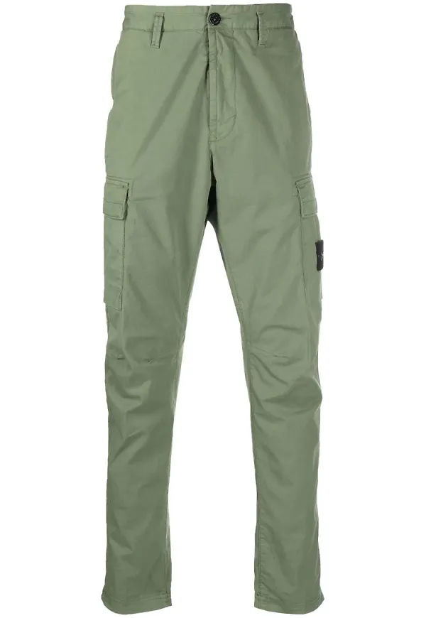 Stone Island cargobyxor med kompassmärke - Grön