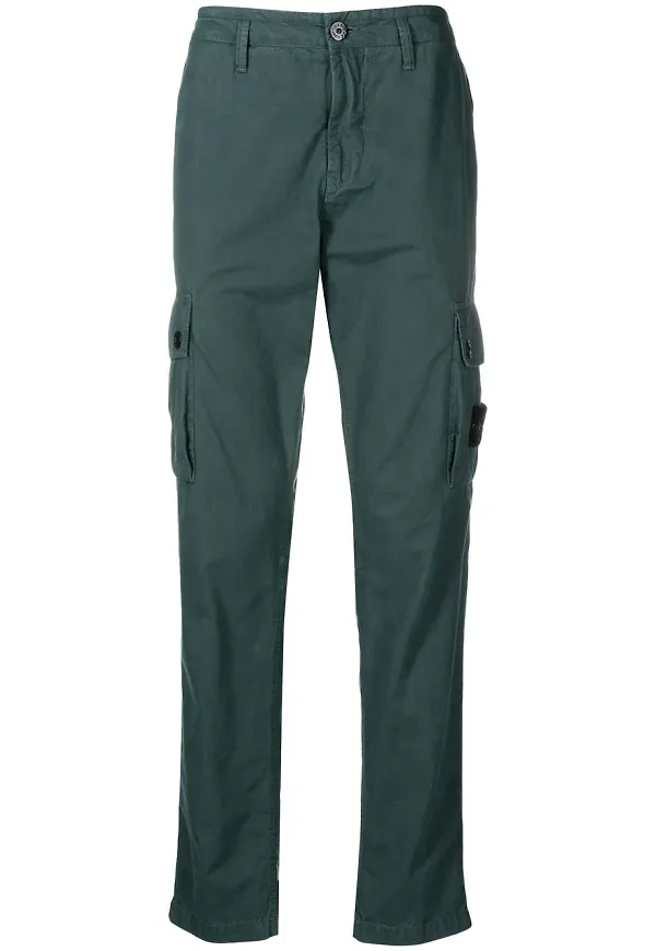 Stone Island cargobyxor med logotypmärke - Grön