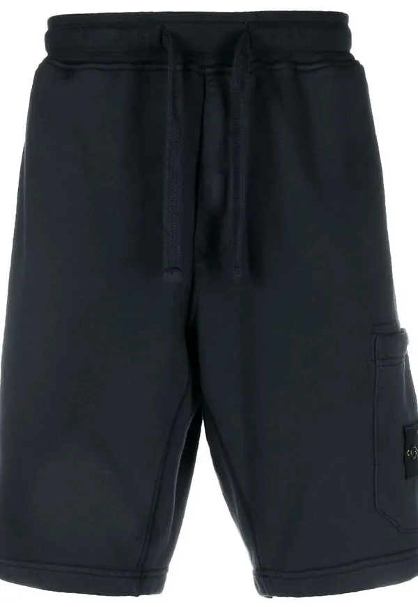 Stone Island cargoshorts med kompassmärke - Blå