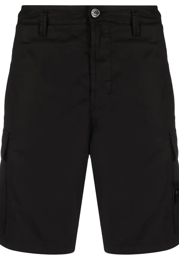 Stone Island Compass-patch cargo shorts - Svart