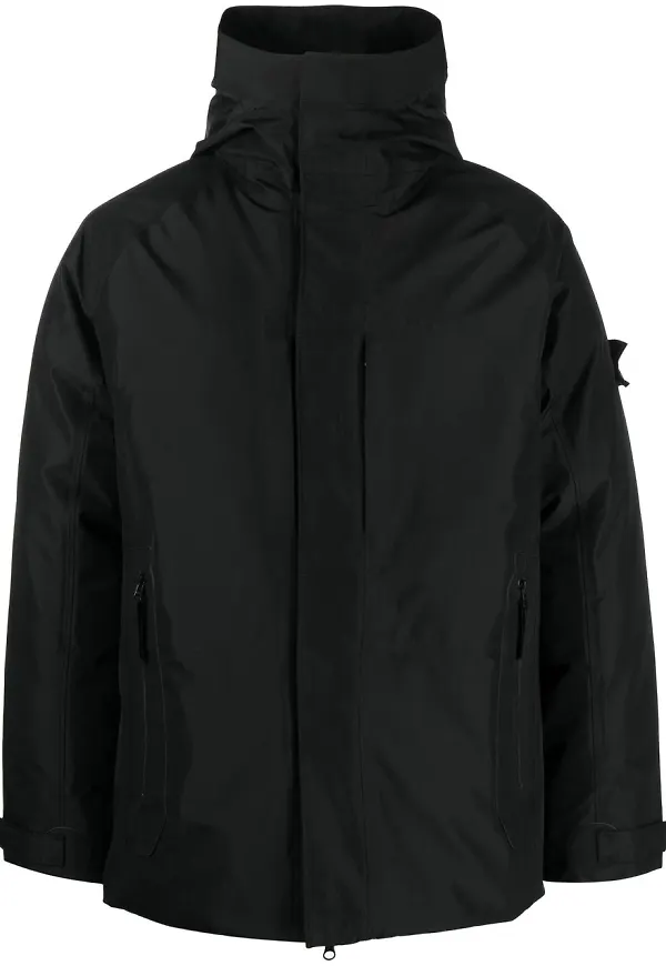 Stone Island Compass puffjacka med huva - Svart