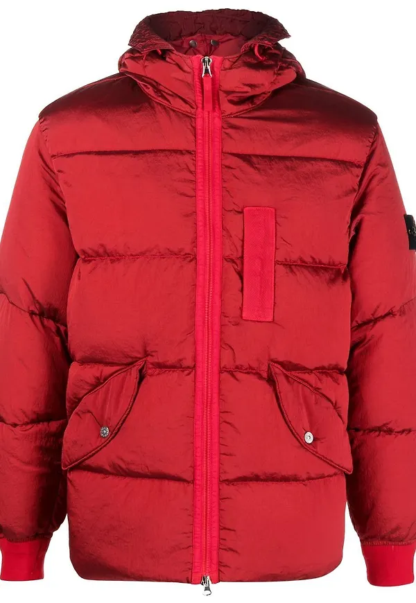 Stone Island Compass vadderad jacka - Röd