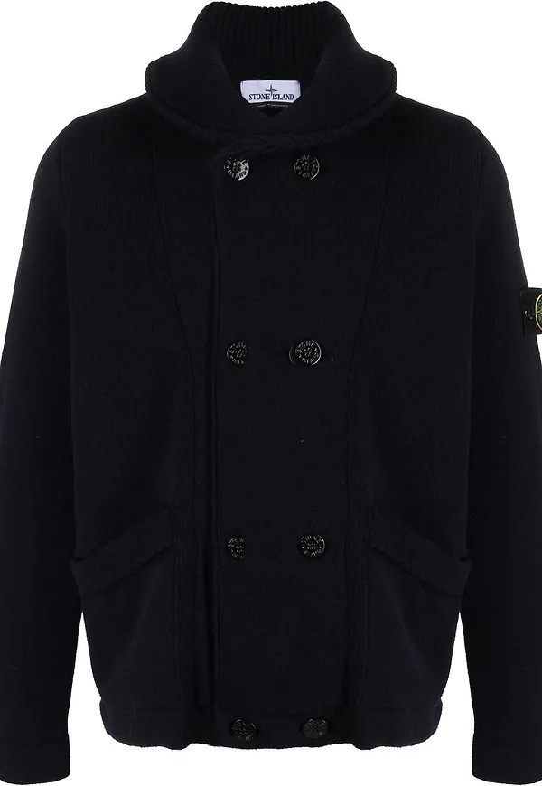 Stone Island dubbelknäppt kofta - Blå