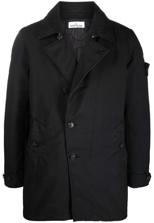 Stone Island dubbelknäppt rock - Svart