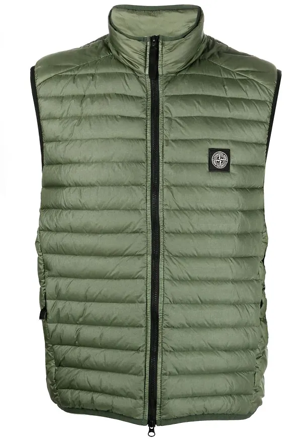 Stone Island dunväst med kompassmärke - Grön