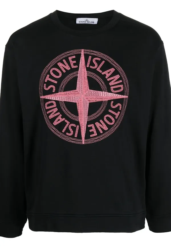 Stone Island embroidered-logo sweatshirt - Svart
