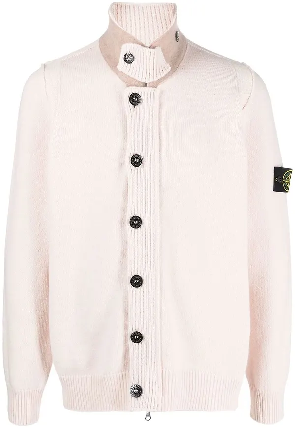 Stone Island finstickad kofta - Rosa
