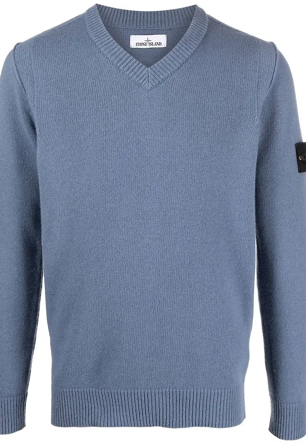 Stone Island finstickad tröja - Blå