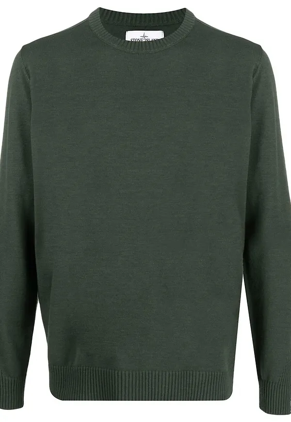 Stone Island finstickad tröja - Grön