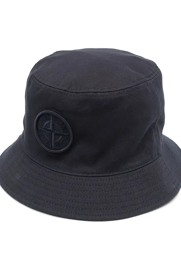 Stone Island fiskehatt med broderad logotyp - Blå