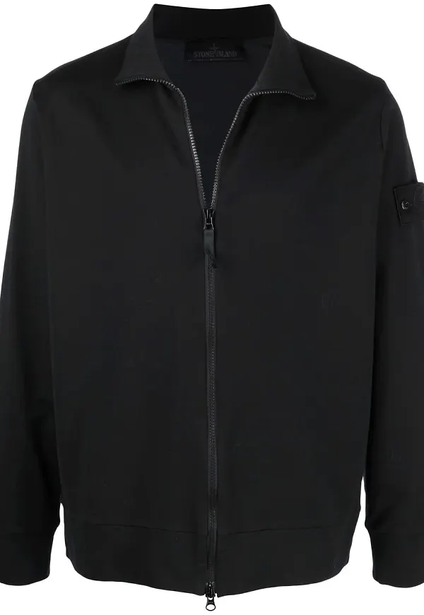 Stone Island Ghost MAC Supima® 2L bomberjacka med dragkedja - Svart