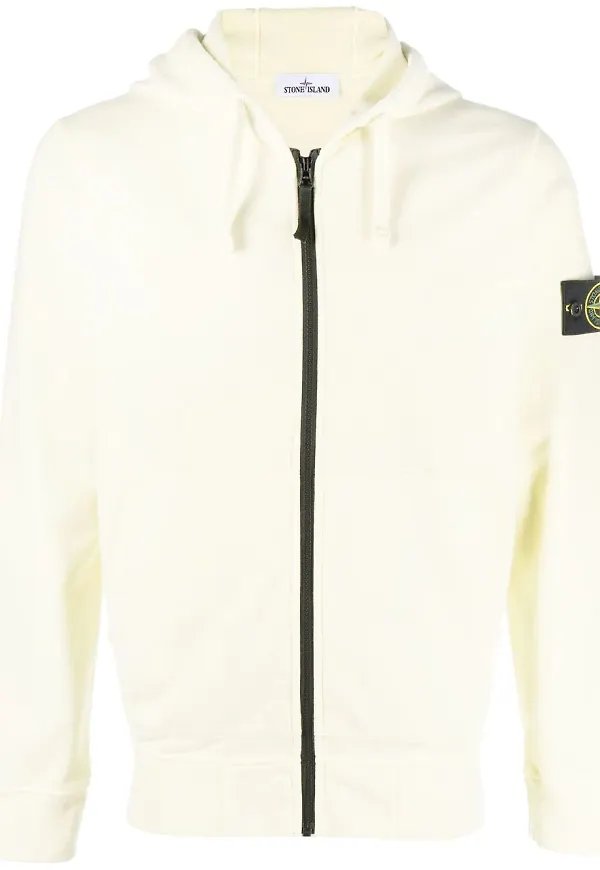Stone Island hoodie med dragkedja - Gul