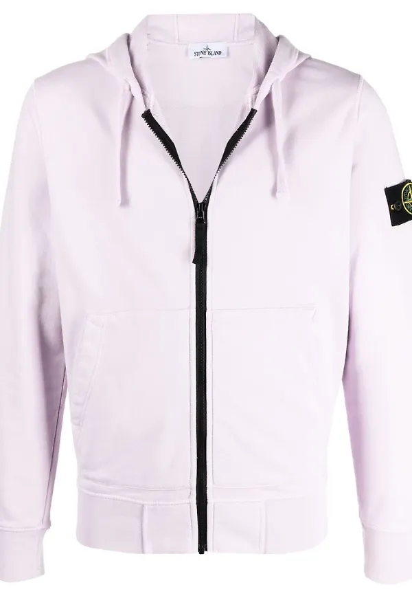 Stone Island hoodie med dragkedja - Lila