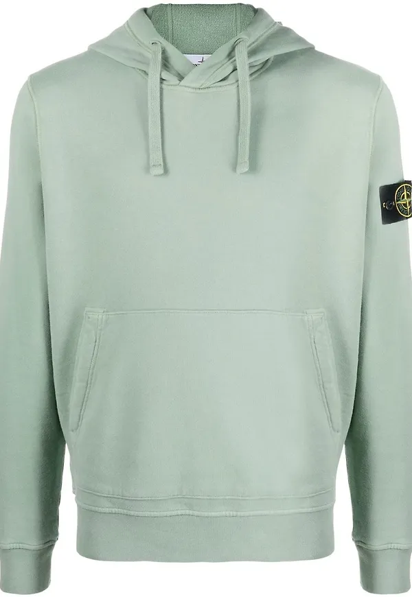 Stone Island hoodie med dragsko - Grön