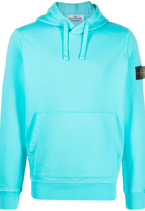 Stone Island hoodie med kompasslogotyp - Blå